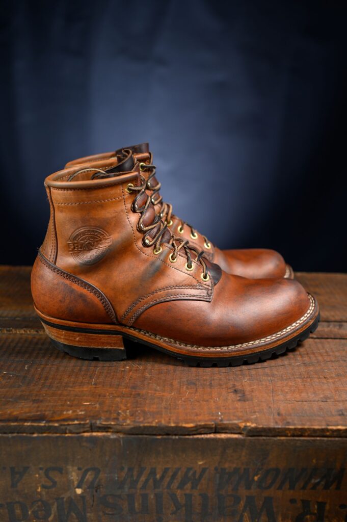 Stitchdown Patina Thunderdome—Franks Boots Wilshire—J&FJ Baker Oak Bark Tanned Harness Leather