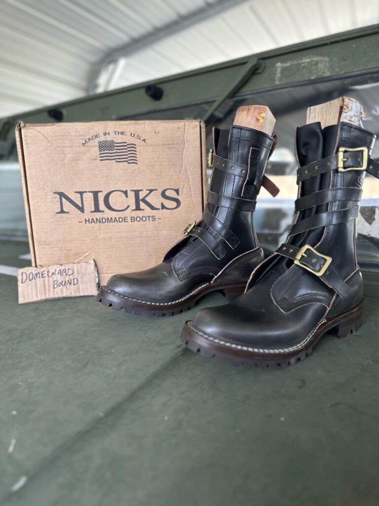 Stitchdown Patina Thunderdome—Nicks Boots Heritage Tanker Pro—Wickett & Craig Slate Double Stuffed