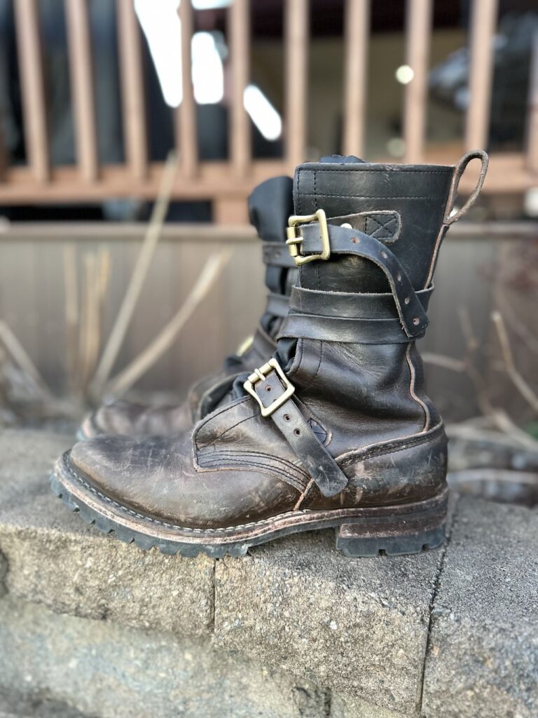 Stitchdown Patina Thunderdome—Nicks Boots Heritage Tanker Pro—Wickett & Craig Slate Double Stuffed