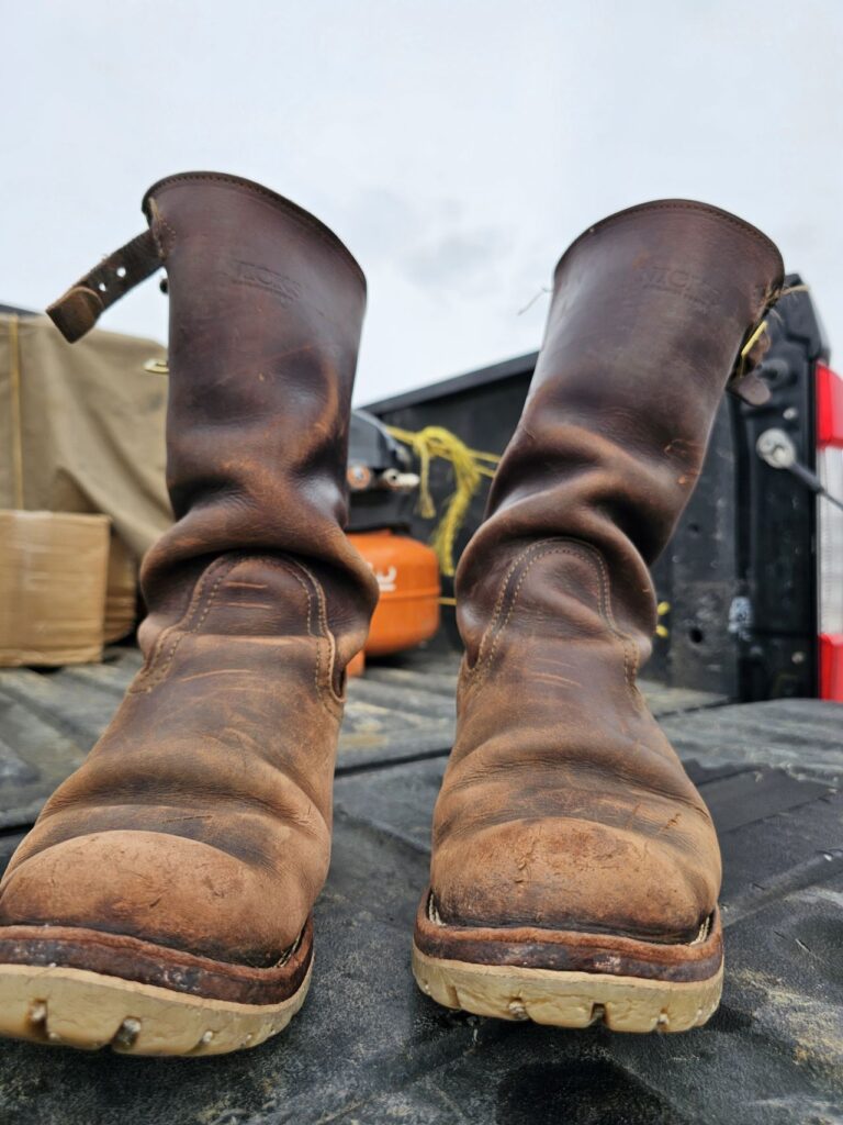 Stitchdown Patina Thunderdome—Nicks Renegade Engineer Boot—Horween Brown Chromexcel