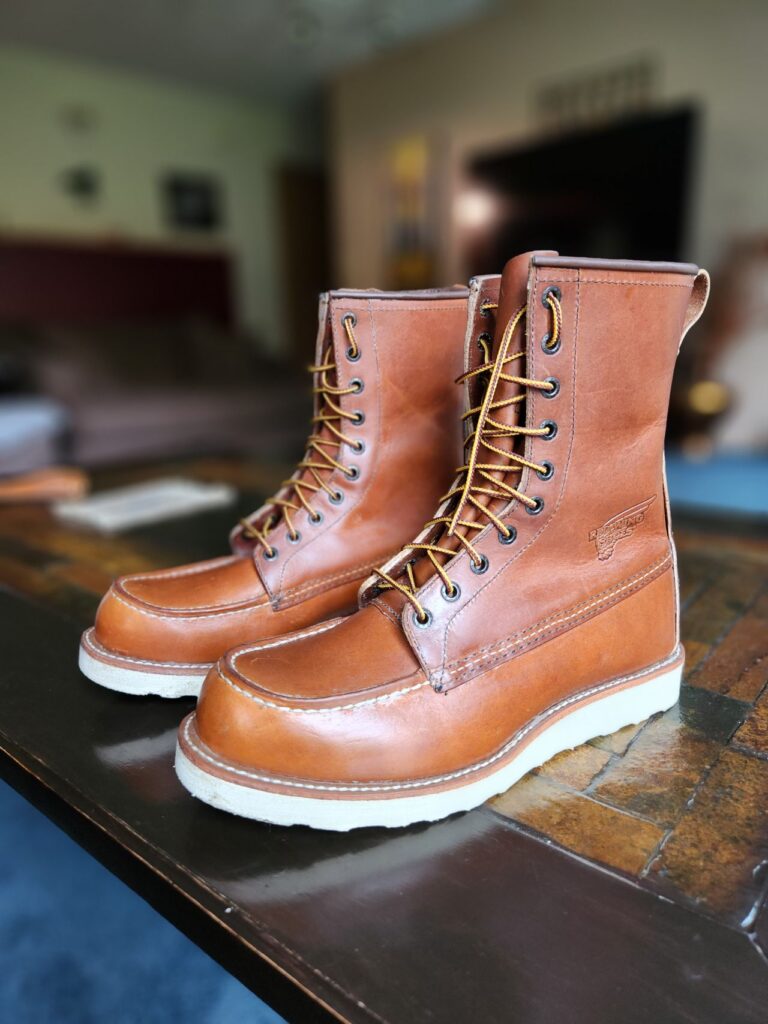 Stitchdown Patina Thunderdome—Red Wing 8-inch Classic Moc—Oro-iginal Leather