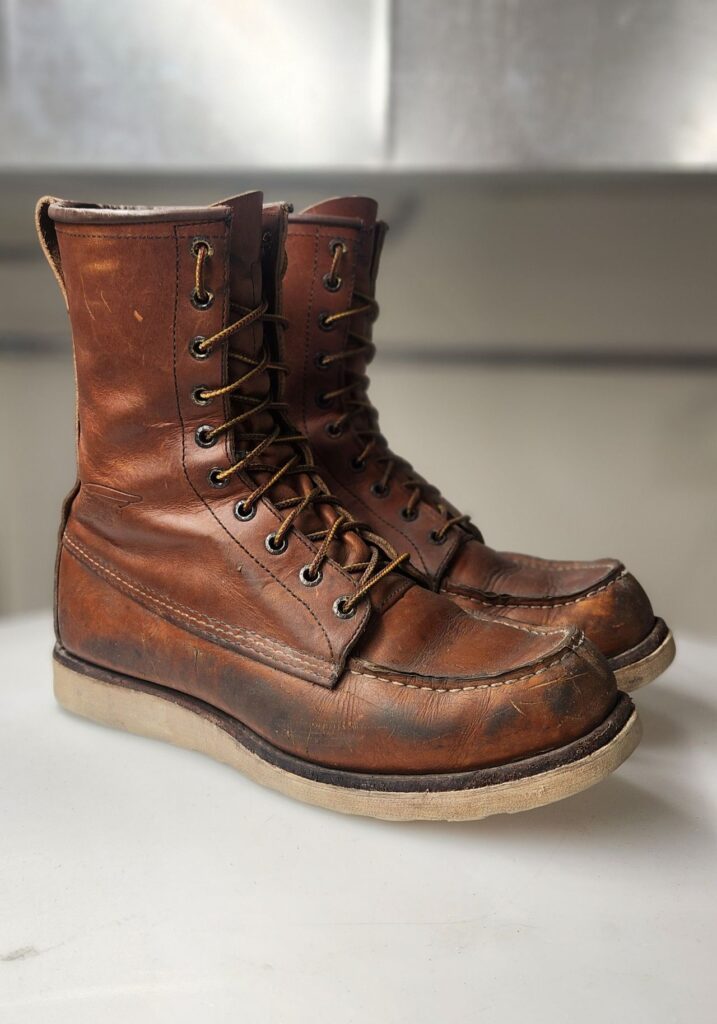 Stitchdown Patina Thunderdome—Red Wing 8-inch Classic Moc—Oro-iginal Leather