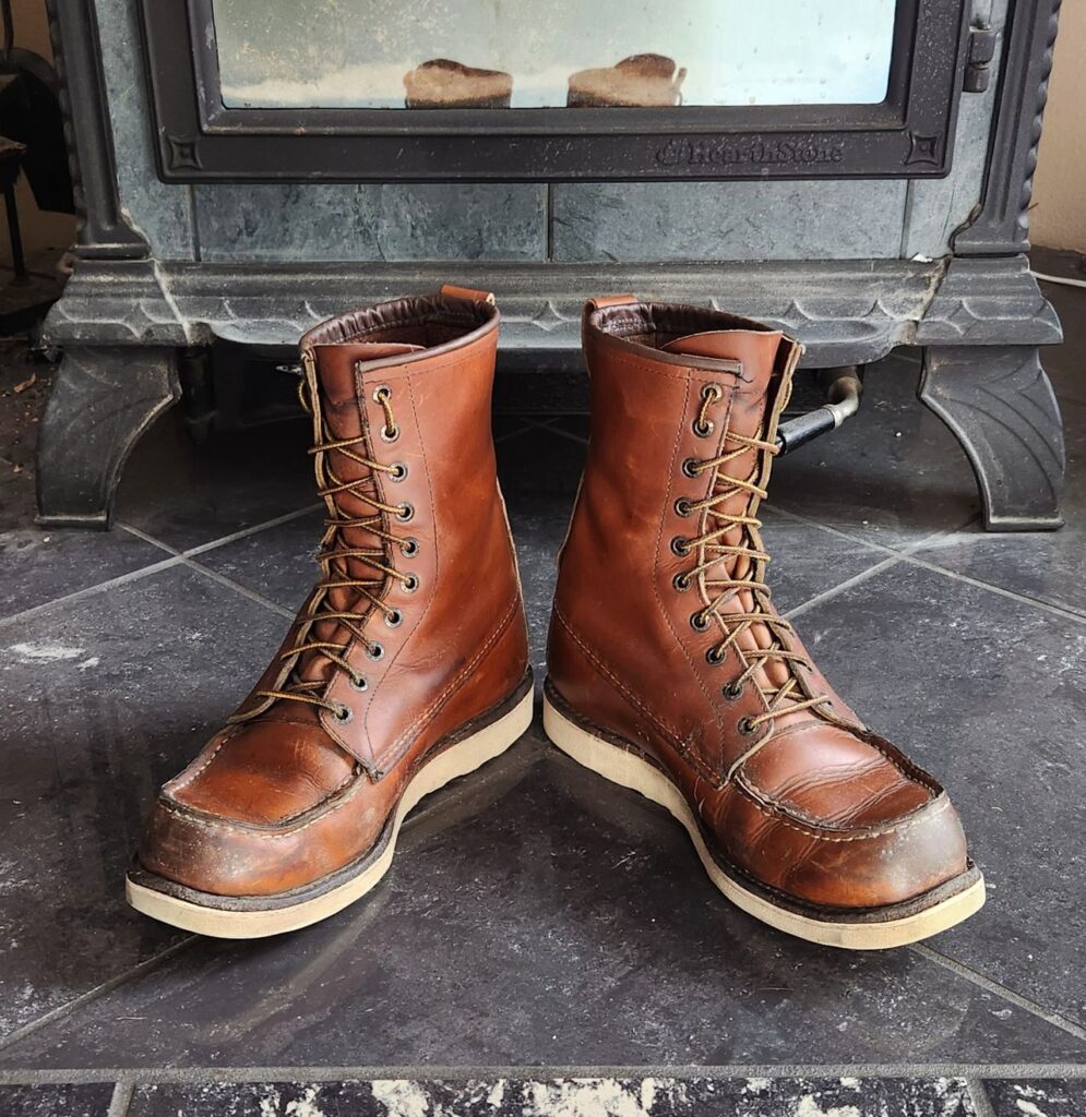 Stitchdown Patina Thunderdome—Red Wing 8-inch Classic Moc—Oro-iginal Leather