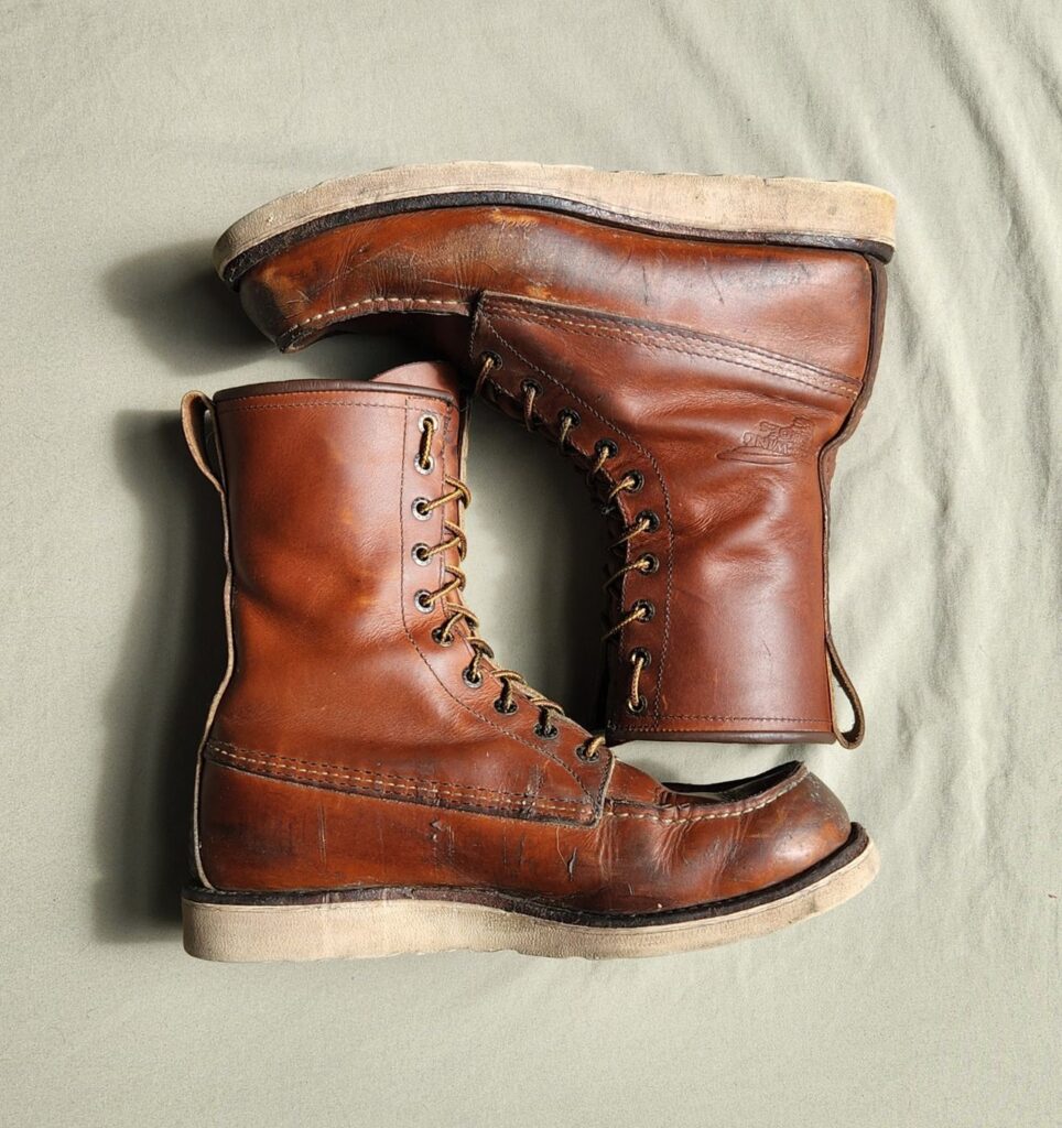 Stitchdown Patina Thunderdome—Red Wing 8-inch Classic Moc—Oro-iginal Leather