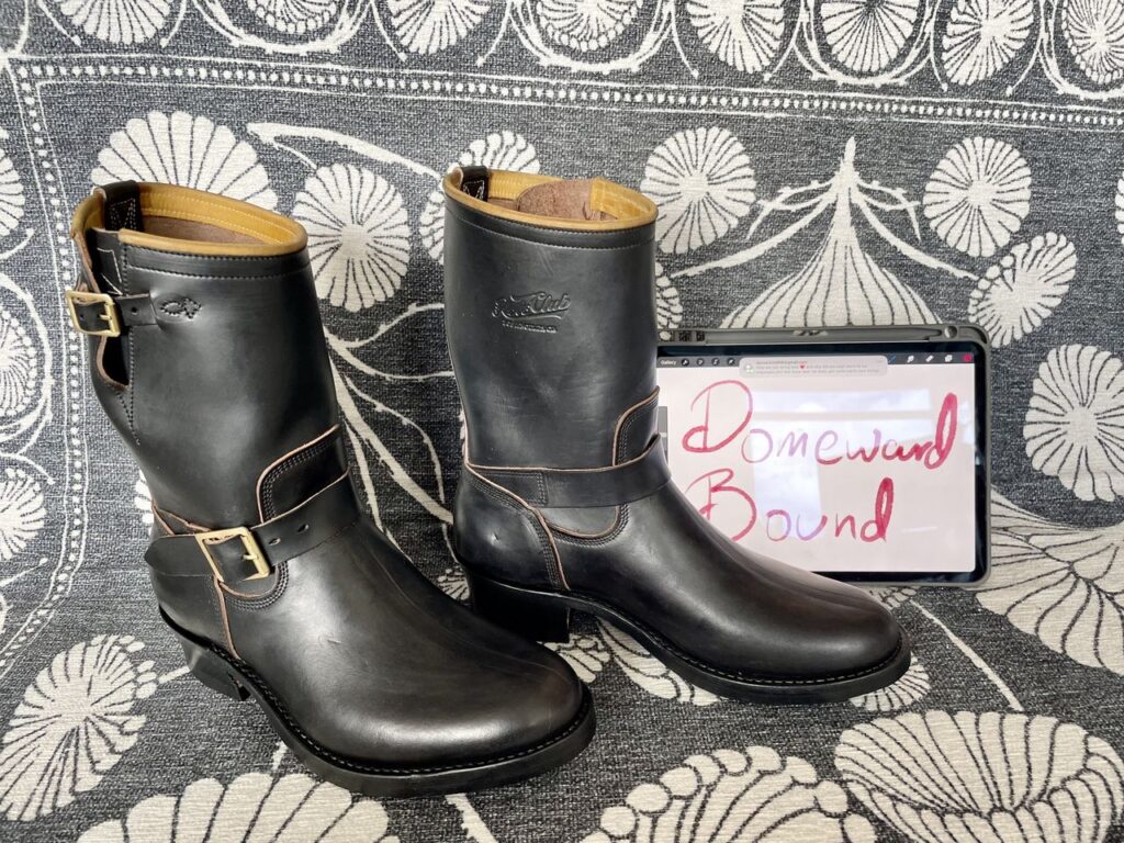 Stitchdown Patina Thunderdome—Role Club Engineer Boots—Horween Black Chromexcel-horsehide