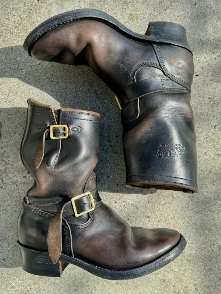 Stitchdown Patina Thunderdome—Role Club Engineer Boots—Horween Black Chromexcel-horsehide