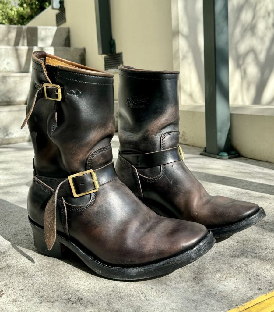 Stitchdown Patina Thunderdome—Role Club Engineer Boots—Horween Black Chromexcel-horsehide