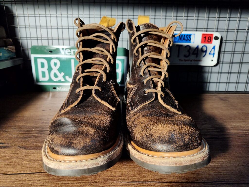 Stitchdown Patina Thunderdome—Tricker's x Division Road Burford—Horween Java Waxed Flesh