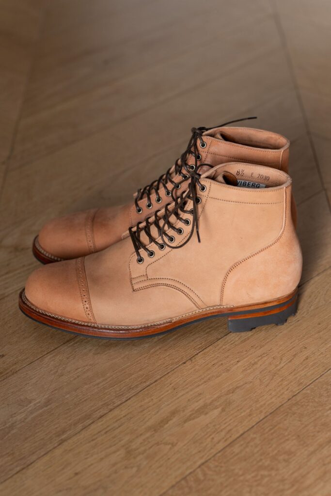Stitchdown Patina Thunderdome—Viberg Service Boot—Horween natural crust double cordovan