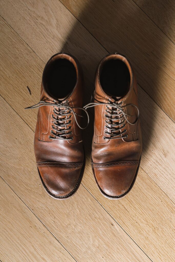 Stitchdown Patina Thunderdome—Viberg Service Boot—Horween natural crust double cordovan