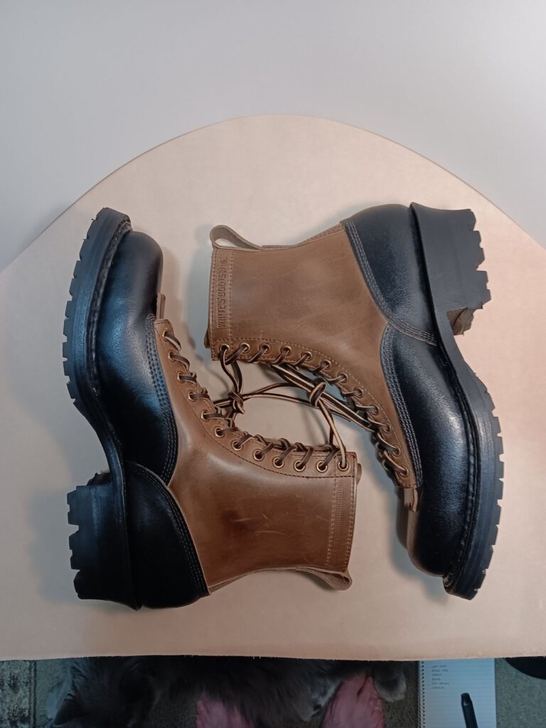 Stitchdown Patina Thunderdome—White's Boots x Division Road LTT Logger 375-Black Waxed Flesh + Natural CXL