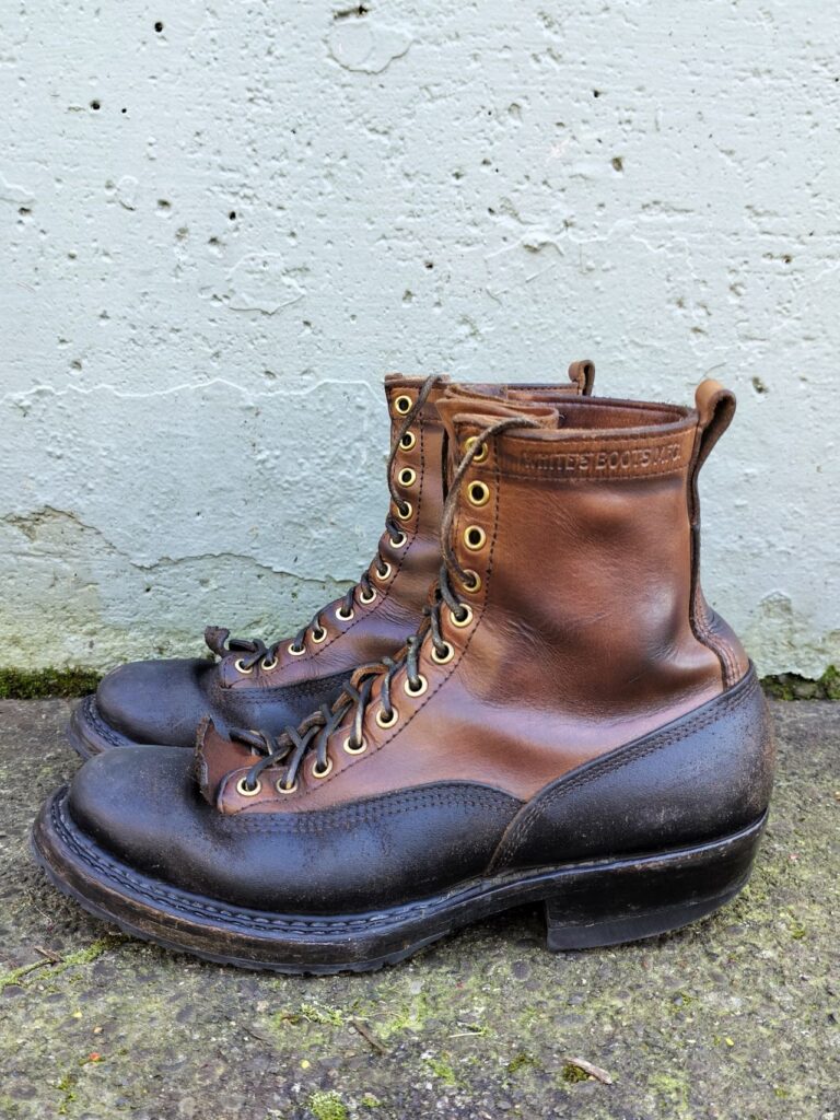 Stitchdown Patina Thunderdome—White's Boots x Division Road LTT Logger 375-Black Waxed Flesh + Natural CXL