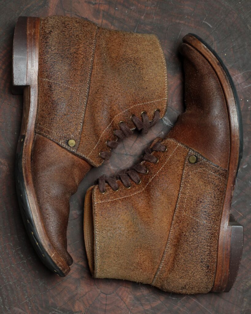 Stitchdown Patina Thunderdome—WM Beijing 1978 french army boot—tochigi natural roughout