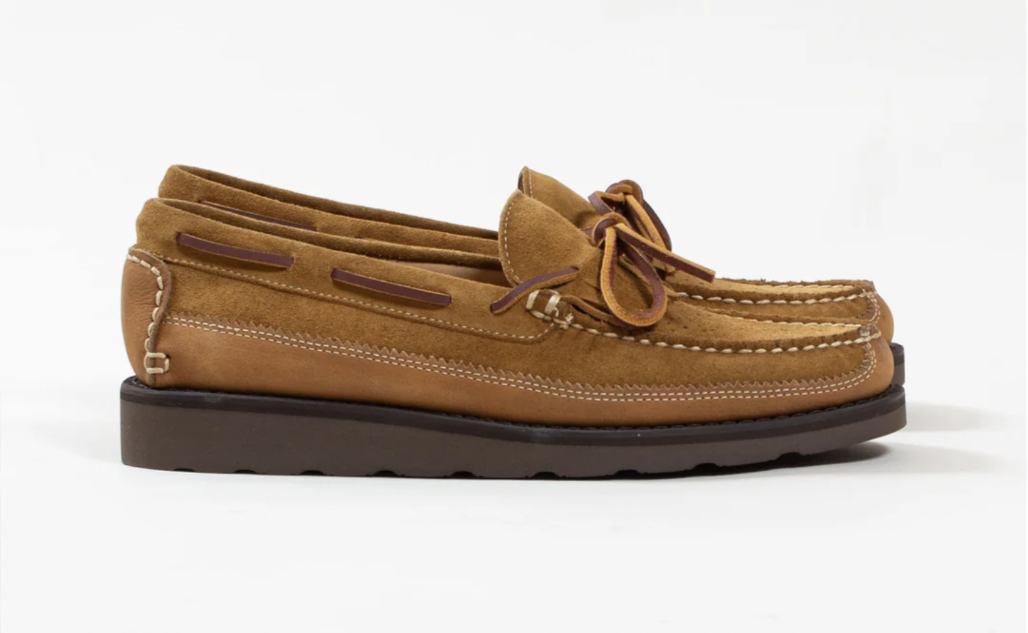Bright Shoemakers - Kiltie Mocc Loafer - Gold/Tan Suede