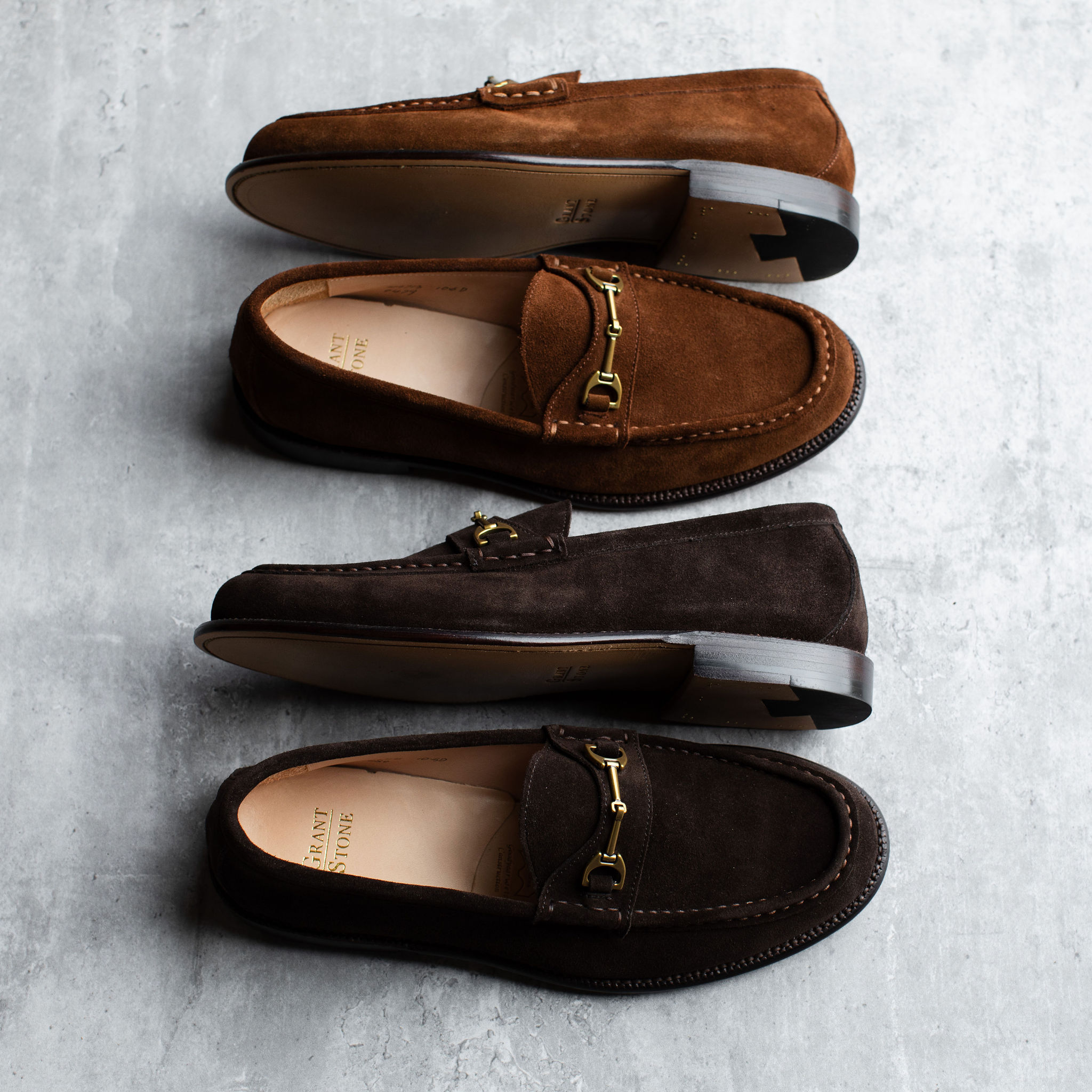 Grant Stone - Bit Loafer - Bourbon and Espresso Suede