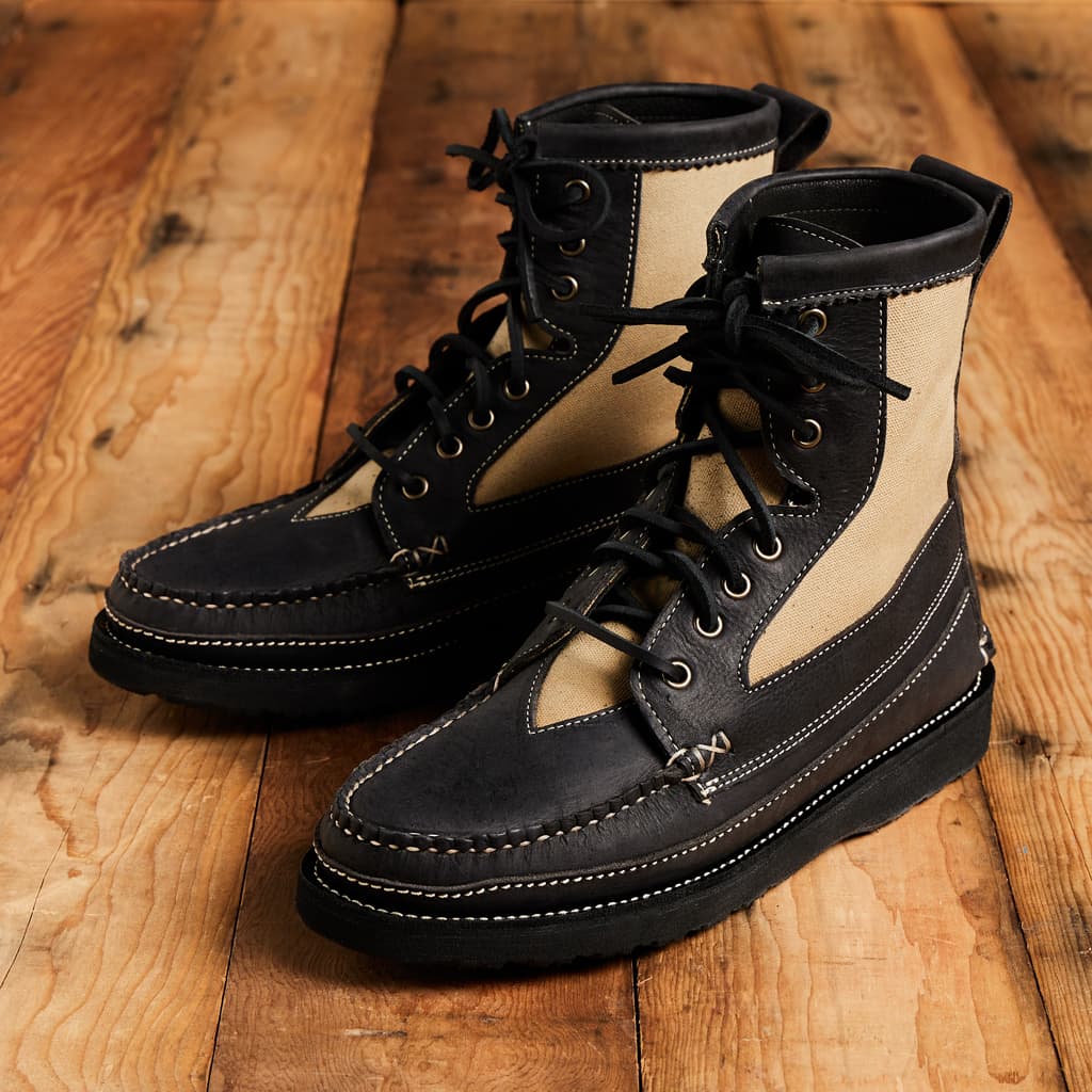 Division Road x Easymoc - Rangeley Boot - Black Waxed Kudu