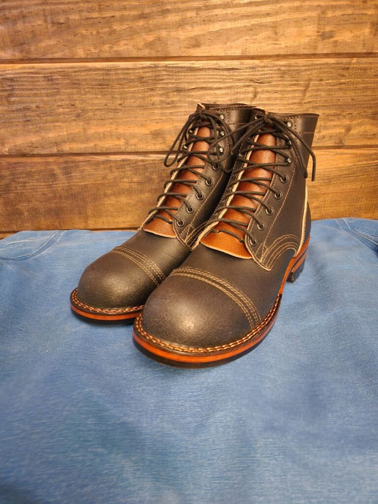 Nicks Boots x Butterscotch Triton Boot—Horween Black Waxed Flesh