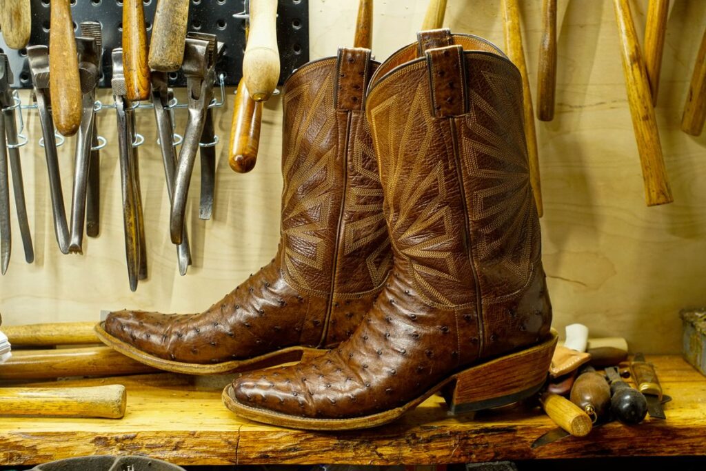 Self-Made Cowboy Boots—Kango Tobac Ostrich