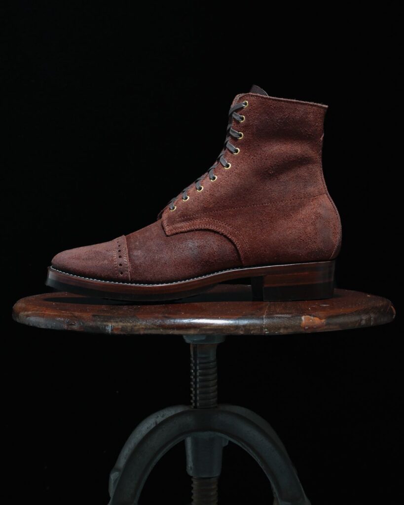 WM Beijing 1978 Garrison Boot—CF Stead Amber Brown Waxed Repello Calf Roughout