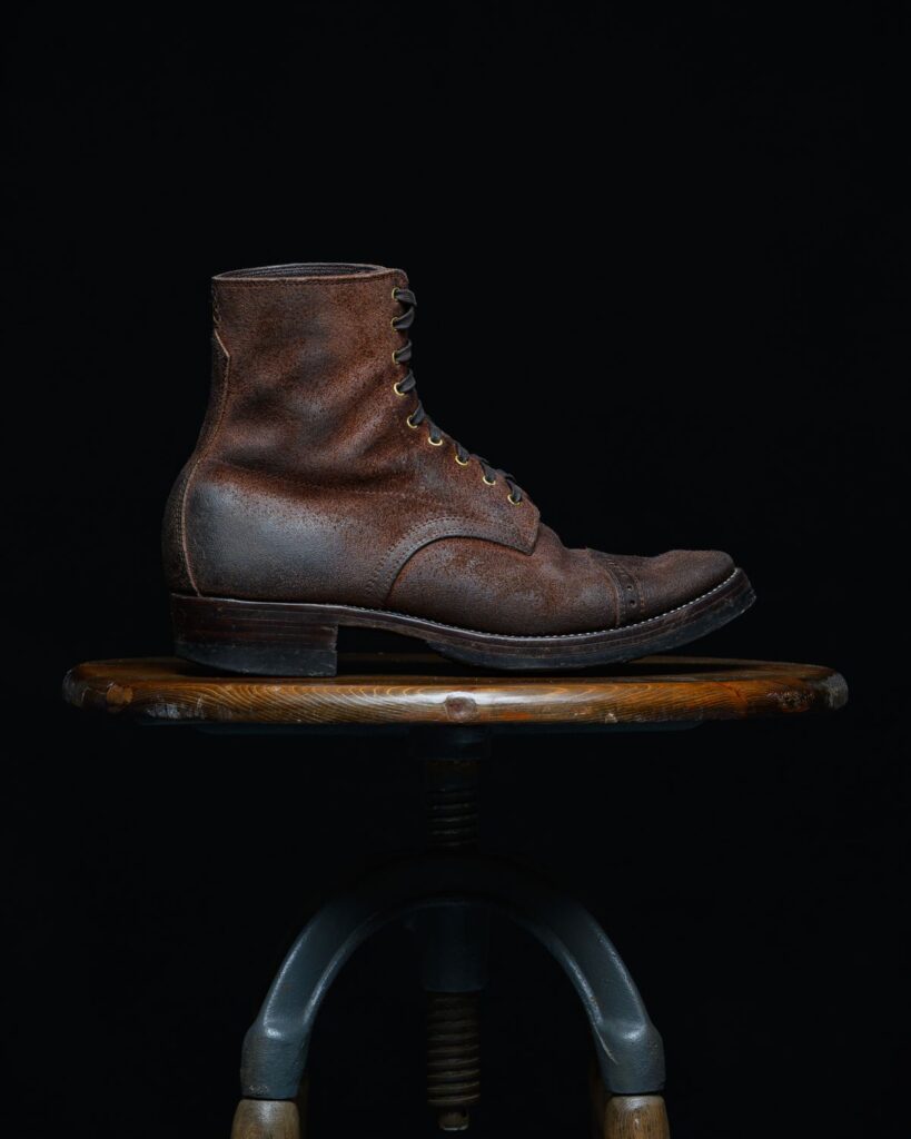 WM Beijing 1978 Garrison Boot—CF Stead Amber Brown Waxed Repello Calf Roughout