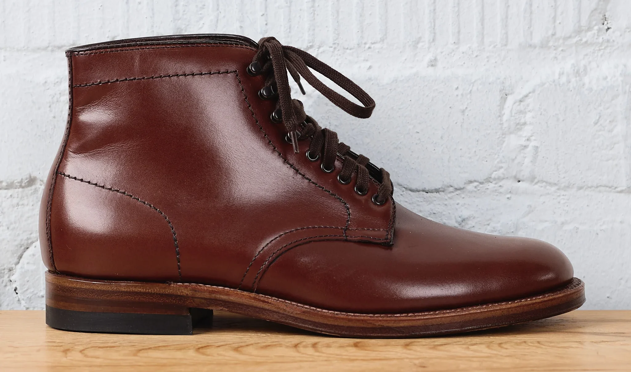 Stuf|f x Alden - Plain Toe Boot - Brown Calfskin