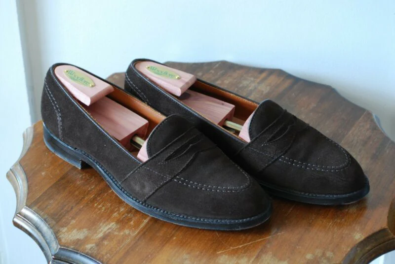 Alden - Full Strap Loafer - Dark Brown Suede