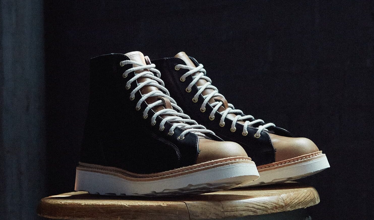 Division Road x Trickers Super Monkey Boot in Horween Black and Natural Chromexce