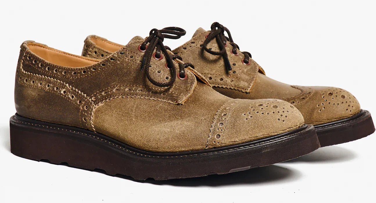Engineered Garments x Tricker's - Asymetric Gibson - Champagne Suede