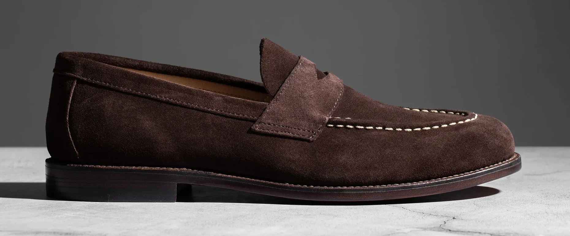 Grant Stone - Unlined Traveler Penny - Bitter Chocolate Suede