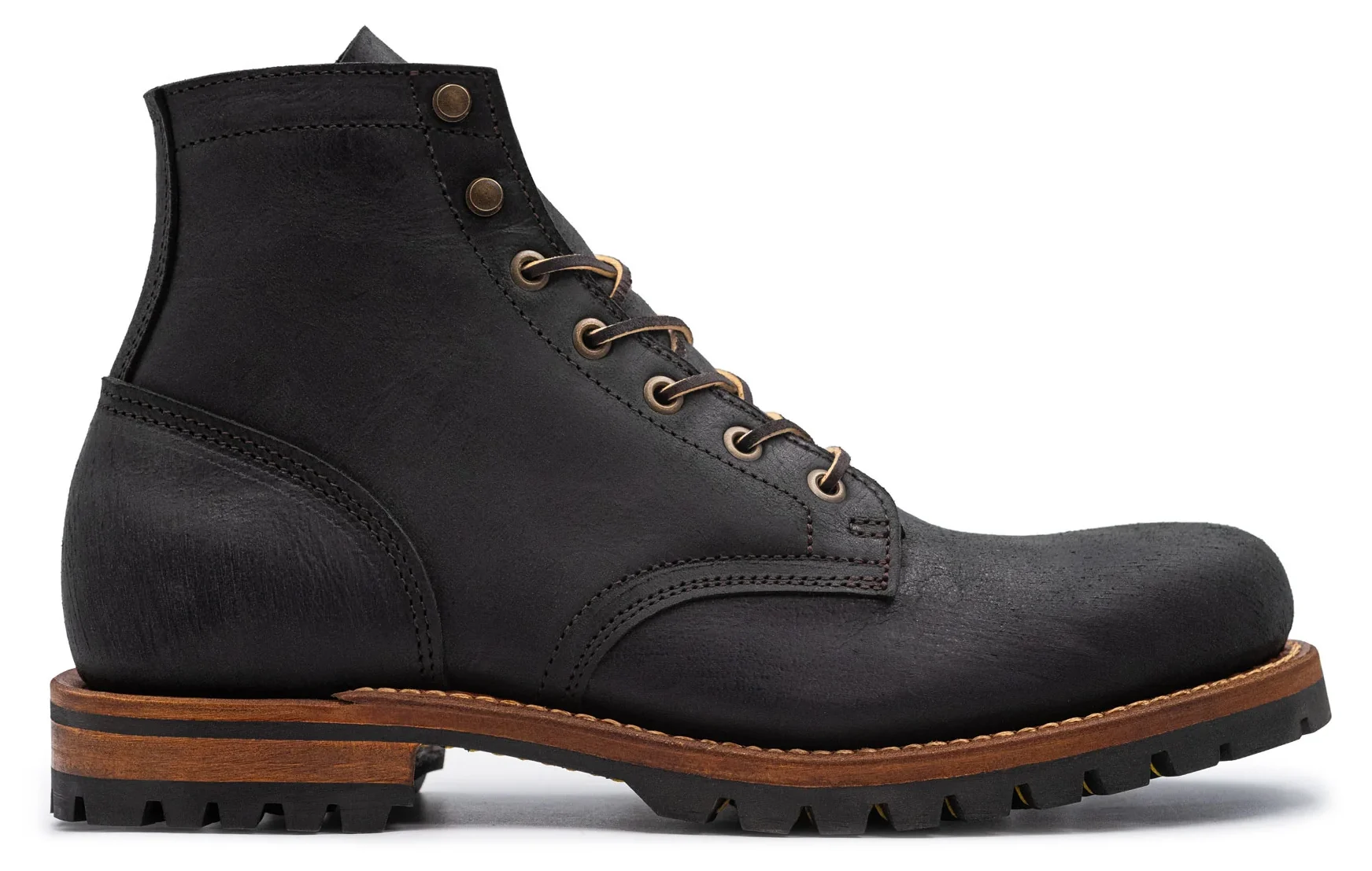 Truman - Plain Toe Boot - Black Teton Stag