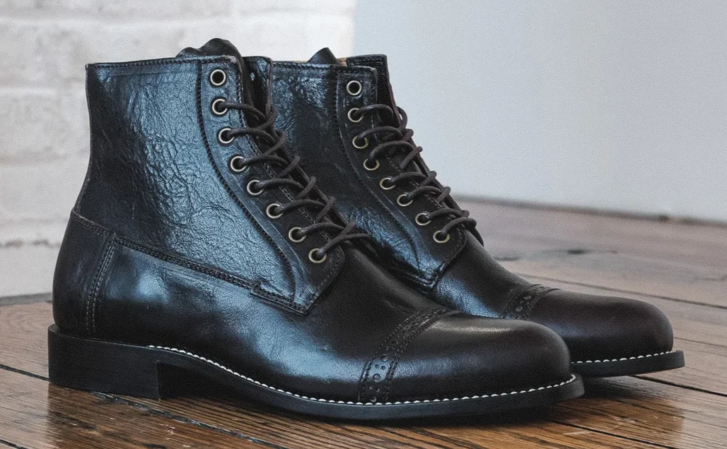 Caswell - 1912 Russet Marching Shoe - Dark Brown Aspen Double Horsefront