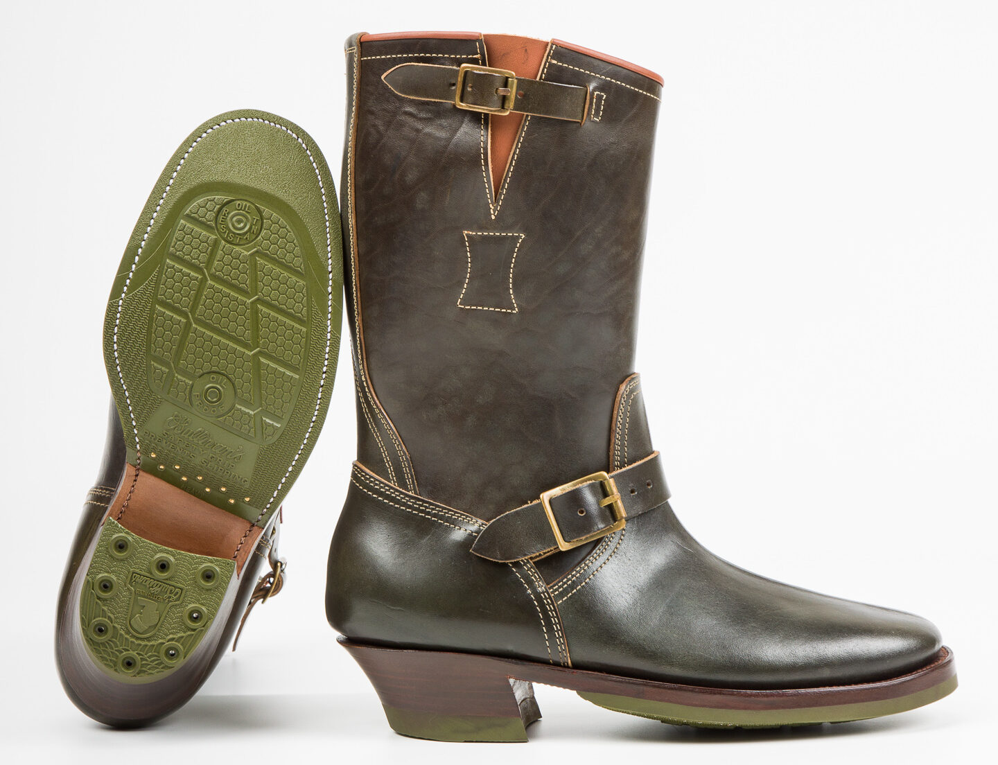 Clinch - Engineer Boots - Green Overdyed Horsebutt