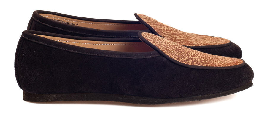 Crown Northampton Artizan - Belgian Slipper in - Sokoto Nubuck and Reverse Kudu