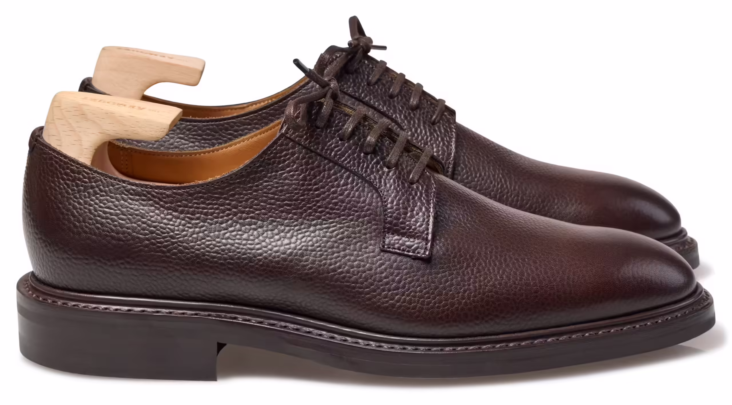 The Armoury - Spenser Plain-toe Blucher - Dark Brown Grain Calf