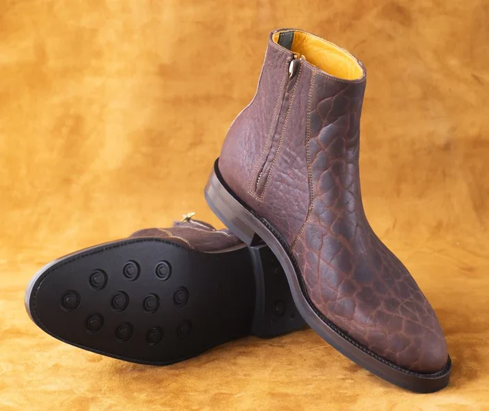 Arno Bliskavka Zip Up Boot in Cognac Bison