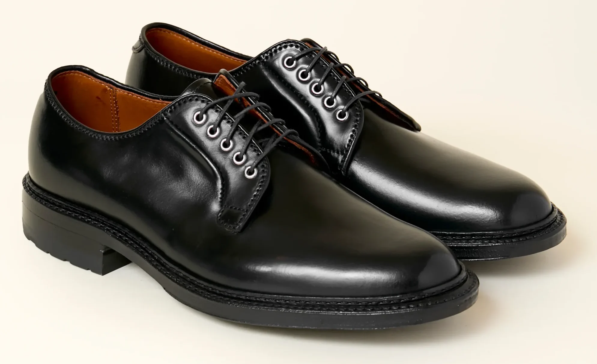Brick + Mortar x Alden Plain Toe Blucher in Black Shell Cordovan
