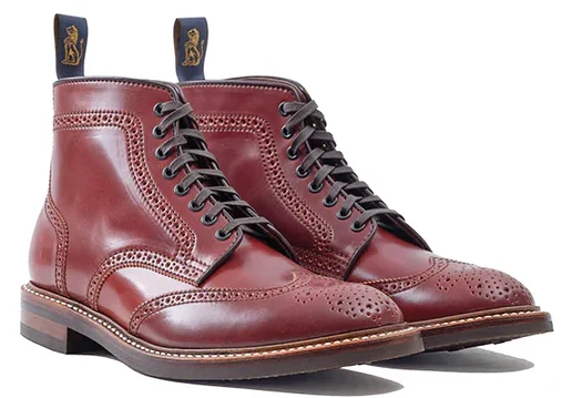 John Lofgren Glover Brogues in Red Brown Shell