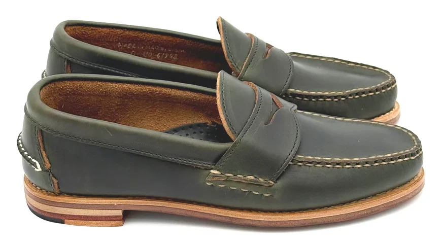 Rancourt Pinch Penny in Dark Olive Pull-Up