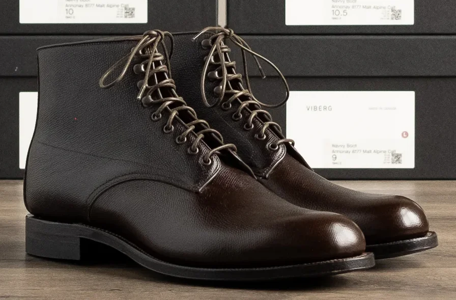 Withered Fig x Viberg Navvy Boot in Malt Alpine Calf