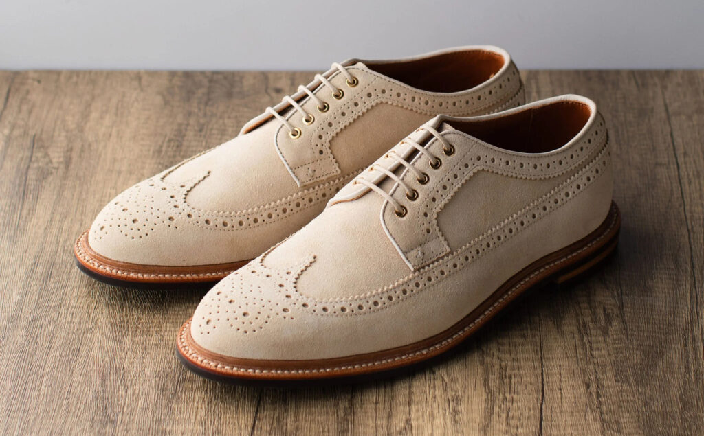 Grant Stone Longwing Blucher in CF Stead Safari Suede
