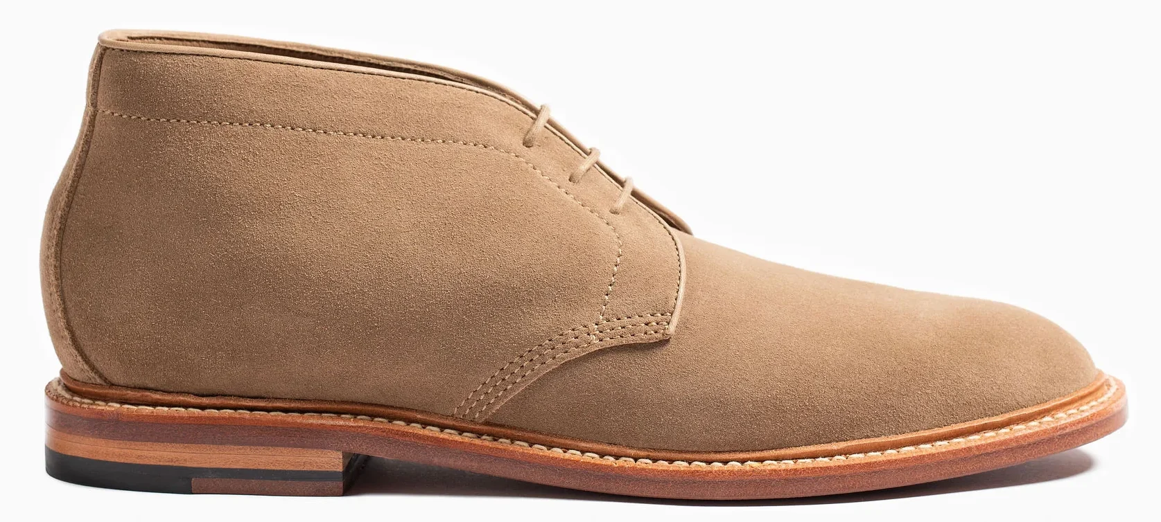 Grant Stone Unlined Chukka in Sand Suede